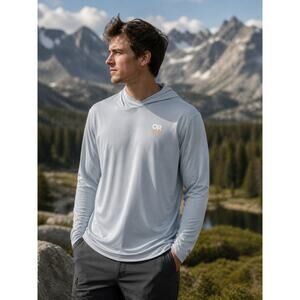 Outdoor Research Hoodie 3X Gray Lightweight Sun Hoodie Active Hiking  Mens